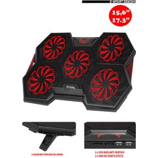 Frisby Gp4 E-Sport Desing 5 Fanlı Ledli Pro Standlı 15-17" Uyumlu Notebook Soğutucu