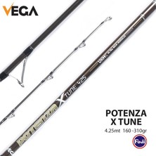 Vega Potenza X-Tune 4,25 mt 160-310 gr Atarlı 3 Parça Surf Olta Kamışı  Olta Kamış