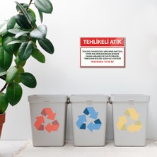 Decorita Cam Tablo | Tehlikeli Atık Cam Tabela | Atık Kodu:15 02 02 | 20cm x 30cm