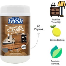 Ultra Fresh Mobilya ve Ahşap Yüzey Temizleme Mendili Kutulu 80 Yaprak