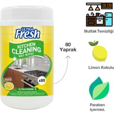 Ultra Fresh Mutfak Yüzeyi Temizleme Mendili Kutulu 80 Yaprak