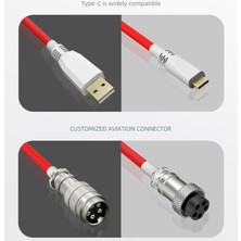 Prettyia Tip-C Klavye Kablosu Coıled Usb3.0 2.2m Mekanik Klavye Bilgisayarları Için Kırmızı (Yurt Dışından)