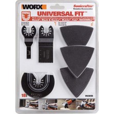 Worx WA5099 18 Parça Universal Metal, Ahşap Kesme ve Zımpara Kâğıdı Aksesuar Seti