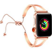 Prettyia Iwatch Serisi Için Paslanmaz Çelik Bilek Bant Bileklik Manşet 1/2/3 Gül Altın (Yurt Dışından)