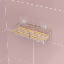 Teknotel Yapışkanlı Kancalı Banyo&mutfak Rafı Silver ST180H