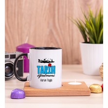 Hediye Dükkanı Kişiye Özel Tarih Öğretmeni Ahşap Altlıklı Mumlu Siyah Kupa Bardak