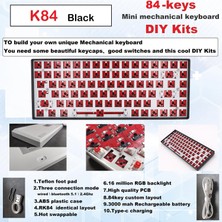 Prettyia Rgb Dıy 84-Anahtar Laptop Için Mekanik Klavye Kiti Usb-C 3750MAH Siyah Siyah (Yurt Dışından)