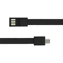 As Elektronik Micro USB Siyah Bileklik Şarj Data Kablosu