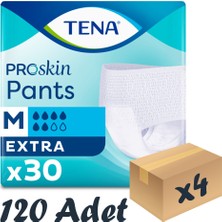 Tena Proskin Pants Extra Emici Külot, Orta Boy (M), 6 Damla, 30'Lu 4 Paket 120 Adet