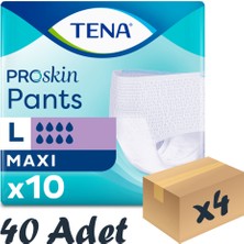 Tena Proskin Pants Maxi Emici Külot, Büyük Boy (L), 8 Damla, 10'Lu 4 Paket 40 Adet