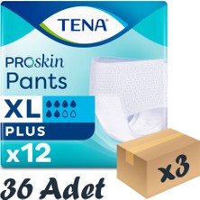 Tena Proskin Pants Plus Emici Külot, En Büyük Boy (Xl), 6 Damla, 12'Li 3 Paket 36 Adet