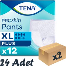 Tena Proskin Pants Plus Emici Külot, En Büyük Boy (Xl), 6 Damla, 12'Li 2 Paket 24 Adet