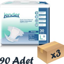 Jender Tekstil Yüzeyli Bel Bantlı Yetişkin Hasta Bezi Large 30'Lu 3 Paket 90 Adet