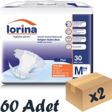 Lorina Tekstil Yüzeyli Bel Bantlı Yetişkin Hasta Bezi Medium 30'Lu 2 Paket 60 Adet