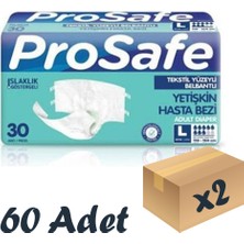 Prosafe Tekstil Yüzeyli Bel Bantlı Yetişkin Hasta Bezi Large 30'Lu 2 Paket 60 Adet