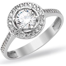 Bilezikci Tektaş 14 Ayar Beyaz Altın Yüzük