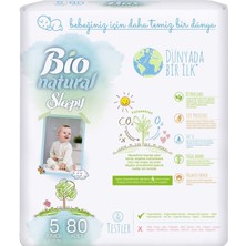 Sleepy Bebek Bezi Bio Natural Beden:5 (11-20KG) Junior 480 Adet (4 Lü Jumbo Pk Serisi) (6pk*80)