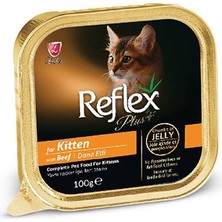 Schesir Reflex Plus Dana Etli Jöle Içinde Et Parcacıklı Yavru Kedi Konservesi 100 gr