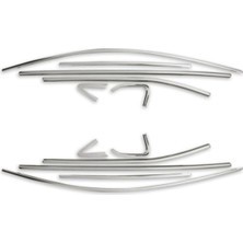 Clio 4 Krom Cam Çerçeve Çıta Seti 12 Parça