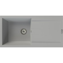 POLEX Cristalüx Granit Evye P-X1 Gri Tezgah Altı Ve Tezgah Üstü Mutfak Evyesi 98x49,5cm