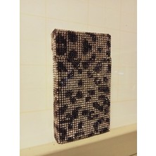 Nes Gift Nesgıft Siyah ve Gümüş Leopar Swarovski Taşlı Ince Uzun-Slım Sigara Kutusu