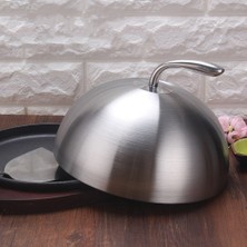 Sanlindou Paslanmaz Çelik Gıda Kapağı Kubbe Servis Tabak Yemek Yemek Yemeği Kubbeli Kapak Servis Yemek Yemek Kapağı | Çay Tepsileri (Yurt Dışından)