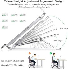 Sanlindou Awardroom Laptop Standı, Katlanabilir Taşınabilir Masaüstü Dizüstü Bilgisayar Tutucu, 7 Açı Ayarlama Yüksekliği İle Havalandırmalı Dizüstü Riser, Kaymaz Alüminyum (Yurt Dışından)