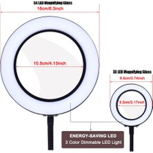 Sanlindou 3X / 5X Usb 3 Renkler Lamba Büyüteç Masa Üstü Masa Led Okuma Led Okuma Büyük Lens Işıklı Büyüteç | Büyüteçler (Yurt Dışından)