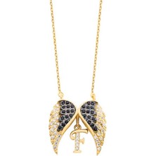 Harem Altın Harfli Melek Kanadı Gümüş Kolye GMS1504