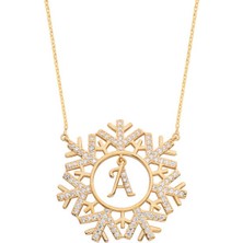 Harem Altın Kar Tanesi Harfli Gümüş Kolye  GMS1631