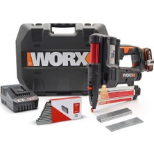 Worx WX840 20VOLT/2.0AH. Li-Ion Şarjlı Profesyonel 16-40MM Zımba ve 15-50MM Çivi Çakma + 2900 Adet Yedek Zımba ve Çivi