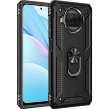 Kılıfmania Xiaomi Mi 10T Lite 5g Kapak Military Yüzüklü Stantlı Panzer Tank Kılıf - Siyah