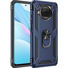 Kılıfmania Xiaomi Mi 10T Lite 5g Kapak Military Yüzüklü Stantlı Panzer Tank Kılıf - Lacivert