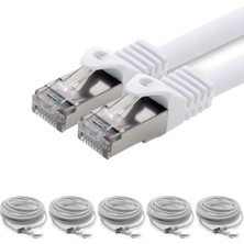 IRENIS 5 Adet CAT7 S/FTP Ethernet (Network, LAN) Kablosu, Beyaz, 25 cm