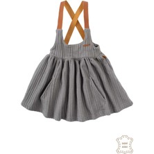 Little Gusto Kapitone Jile Elbise Çocuk Gri