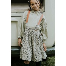 Little Gusto Jile Elbise Çocuk Haki Orenda Organik Pamuk