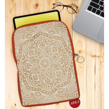 Bk Gift Retro Motif Tasarımlı Taşınabilir Koruyucu Tablet Kılıfı & Organizer Çanta - Turuncu-1