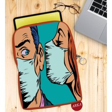 Bk Gift Pop Art Tasarımlı Taşınabilir Koruyucu Tablet Kılıfı & Organizer Çanta - Turuncu-14