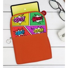 Bk Gift Pop Art Tasarımlı Taşınabilir Koruyucu Tablet Kılıfı & Organizer Çanta - Turuncu-2