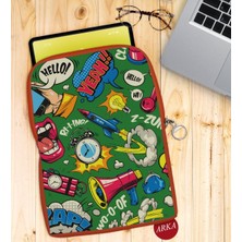 Bk Gift Pop Art Tasarımlı Taşınabilir Koruyucu Tablet Kılıfı & Organizer Çanta - Turuncu-2