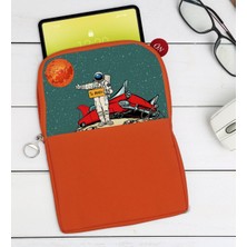 Bk Gift Pop Art Tasarımlı Taşınabilir Koruyucu Tablet Kılıfı & Organizer Çanta - Turuncu-8