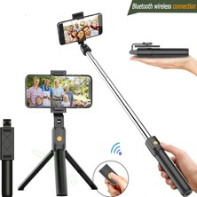 Sunlink 3'ü Kablosuz Bluetooth Uyumlu Selfie Çubuğu Katlanabilir Mini Tripod Ios Android Için Uzaktan Kumandalı Genişletilebilir Monopod