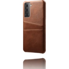 Hello-U Galaxy S21 5g Pu Deri Kaplamalı Pc Telefon Kılıfı - Kahverengi (Yurt Dışından)