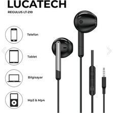 Lucatech Kablolu Kulakiçi Mikrofonlu Kulaklık Ultra Deep Bass 3.5 mm Jack