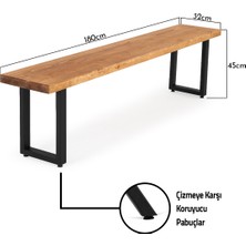 Flora Wood Exclusive Doğal Ladin Ahşap Kütük Ağaç Bench Bank 180X30