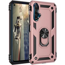 Kılıfmania Huawei Honor 20 Nova 5t Kapak Military Yüzüklü Stantlı Panzer Tank Kılıf - Rose Gold