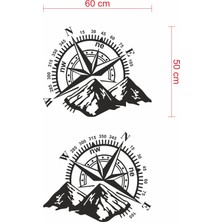 Nareks Doğa Macera Pusula Dağ Araba Sticker Siyah