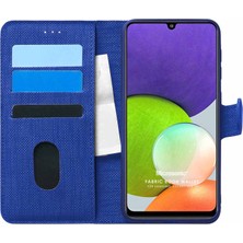 Microsonic Samsung Galaxy M22 Kılıf Fabric Book Wallet Lacivert