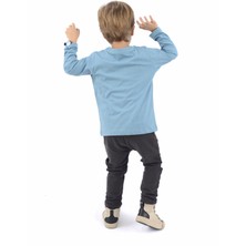 Think Simple Organik Erkek Çocuk Uzun Kollu TShirt  Petrol Mavi