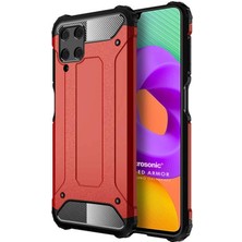 Microsonic Samsung Galaxy M22 Kılıf Rugged Armor Kırmızı